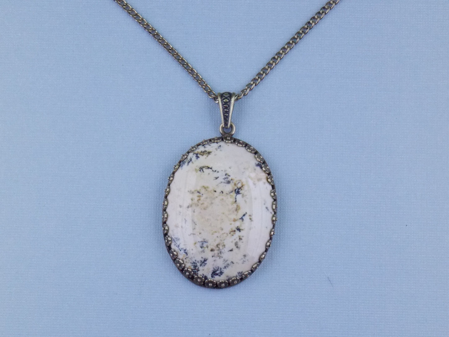 Large Natural Crazy Lace Agate Cabochon Necklace