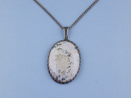 Large Natural Crazy Lace Agate Cabochon Necklace